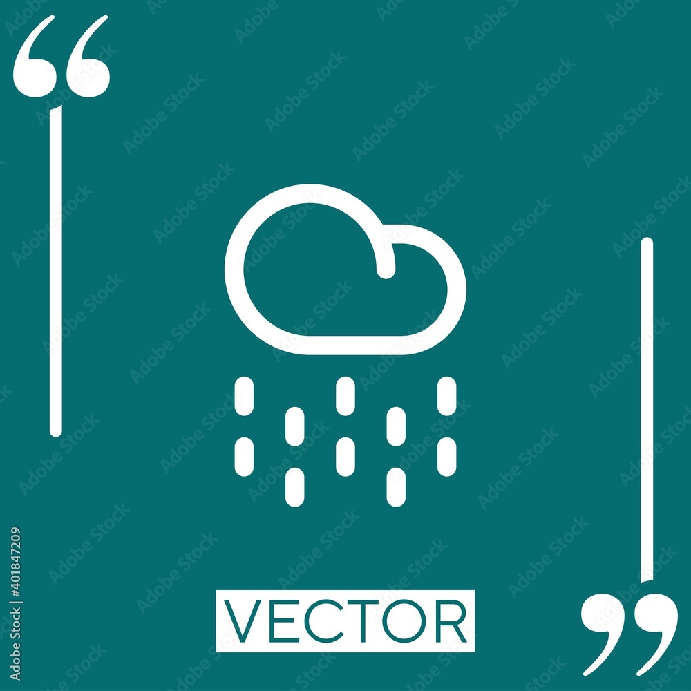 Poster raining vector icon linear icon. editable stroked line