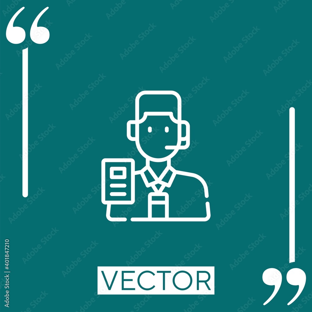 Poster reporter vector icon linear icon. editable stroked line