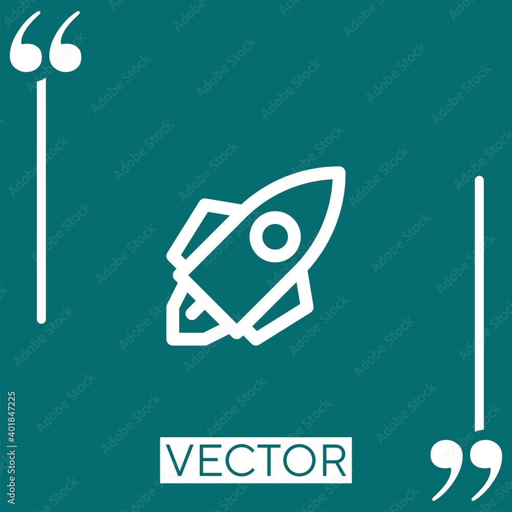Poster rocket vector icon linear icon. editable stroked line
