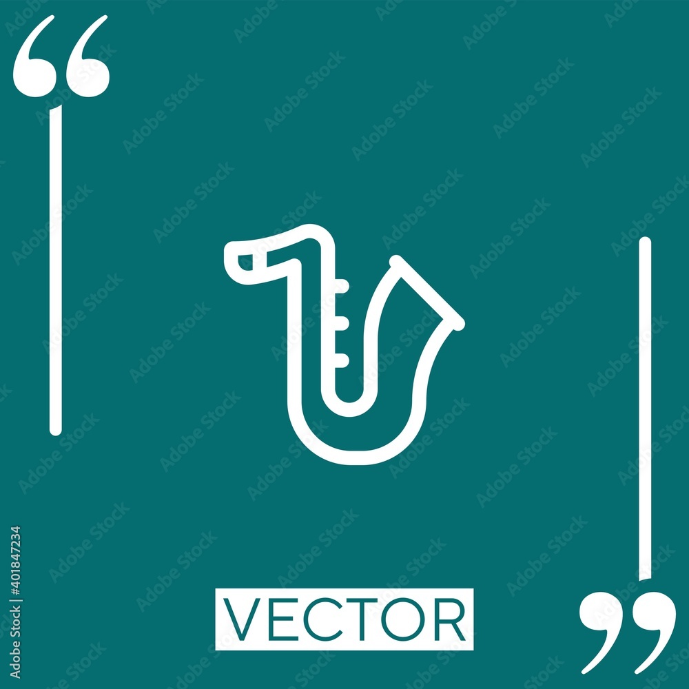 Poster saxophone vector icon linear icon. editable stroked line