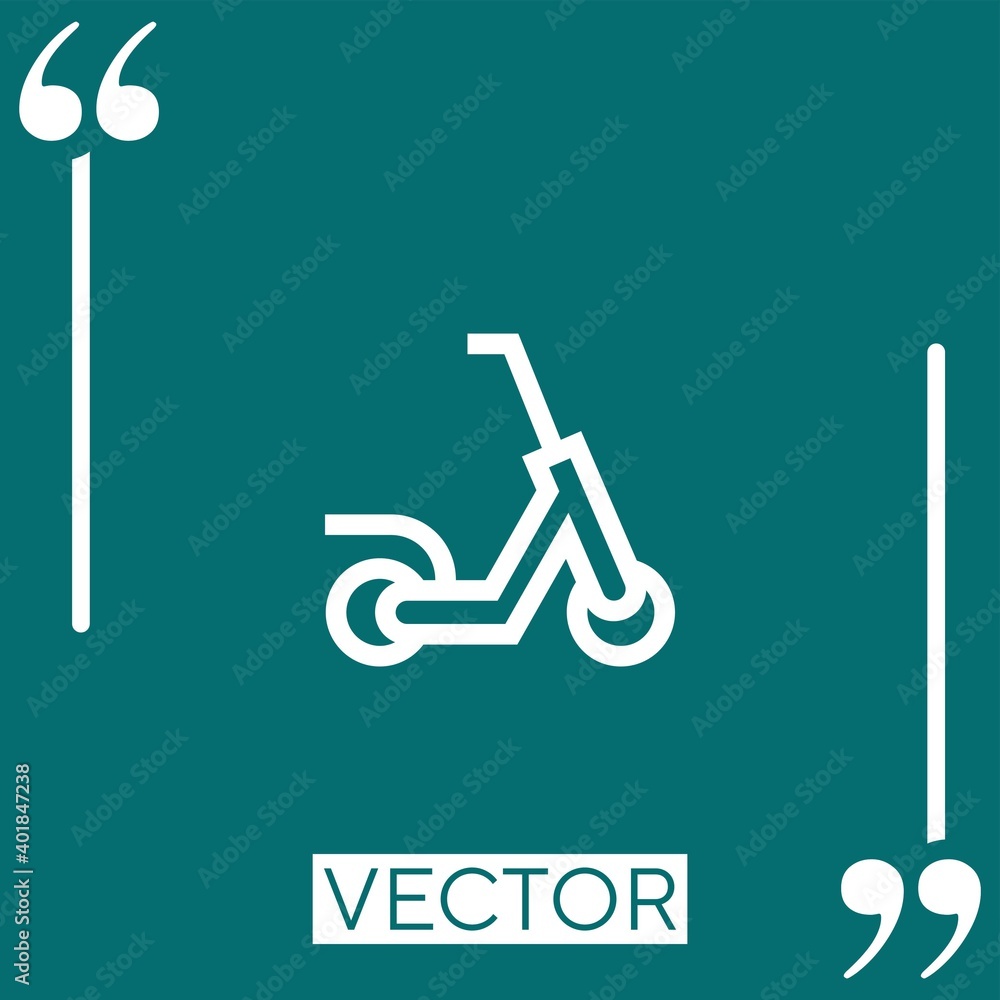 Poster scooter vector icon linear icon. editable stroked line