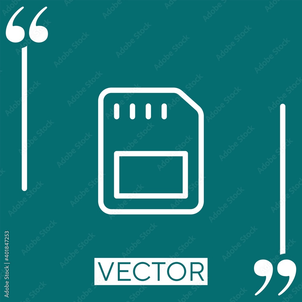 Poster sd card vector icon linear icon. editable stroked line