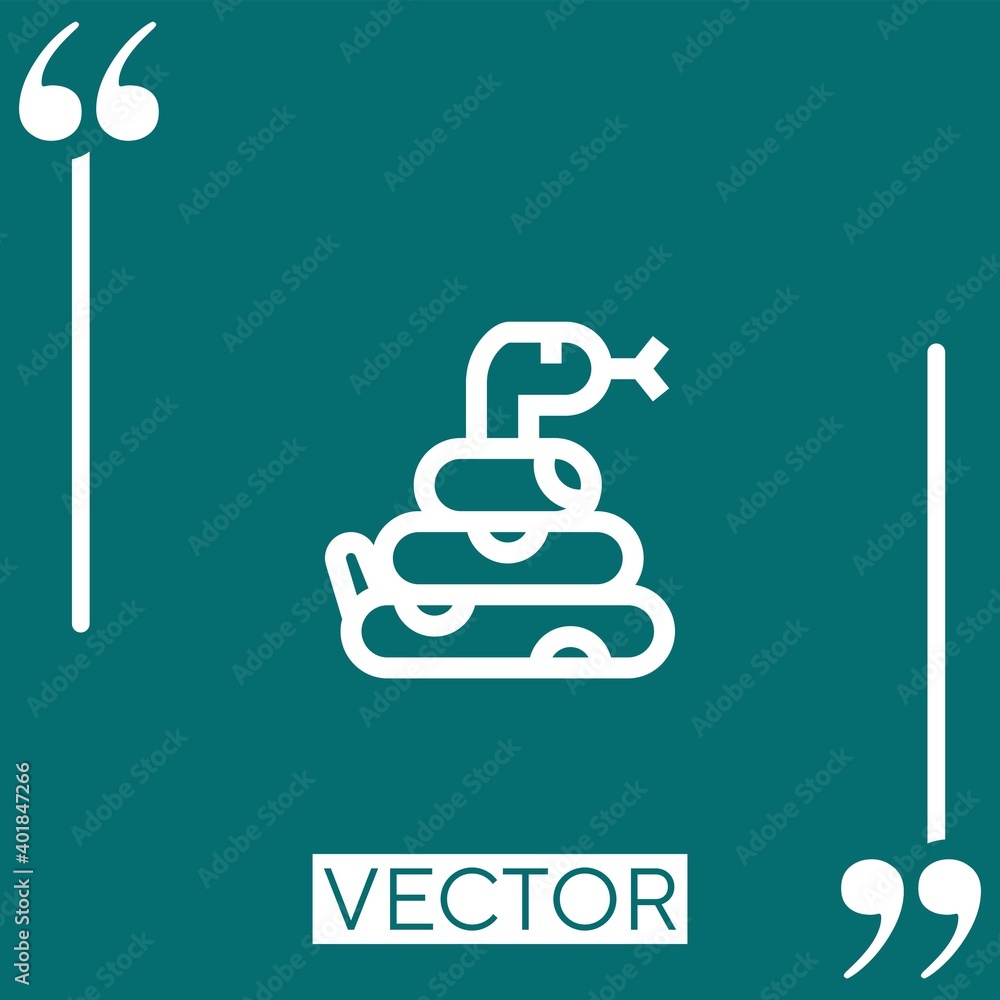 Poster snake vector icon linear icon. editable stroked line