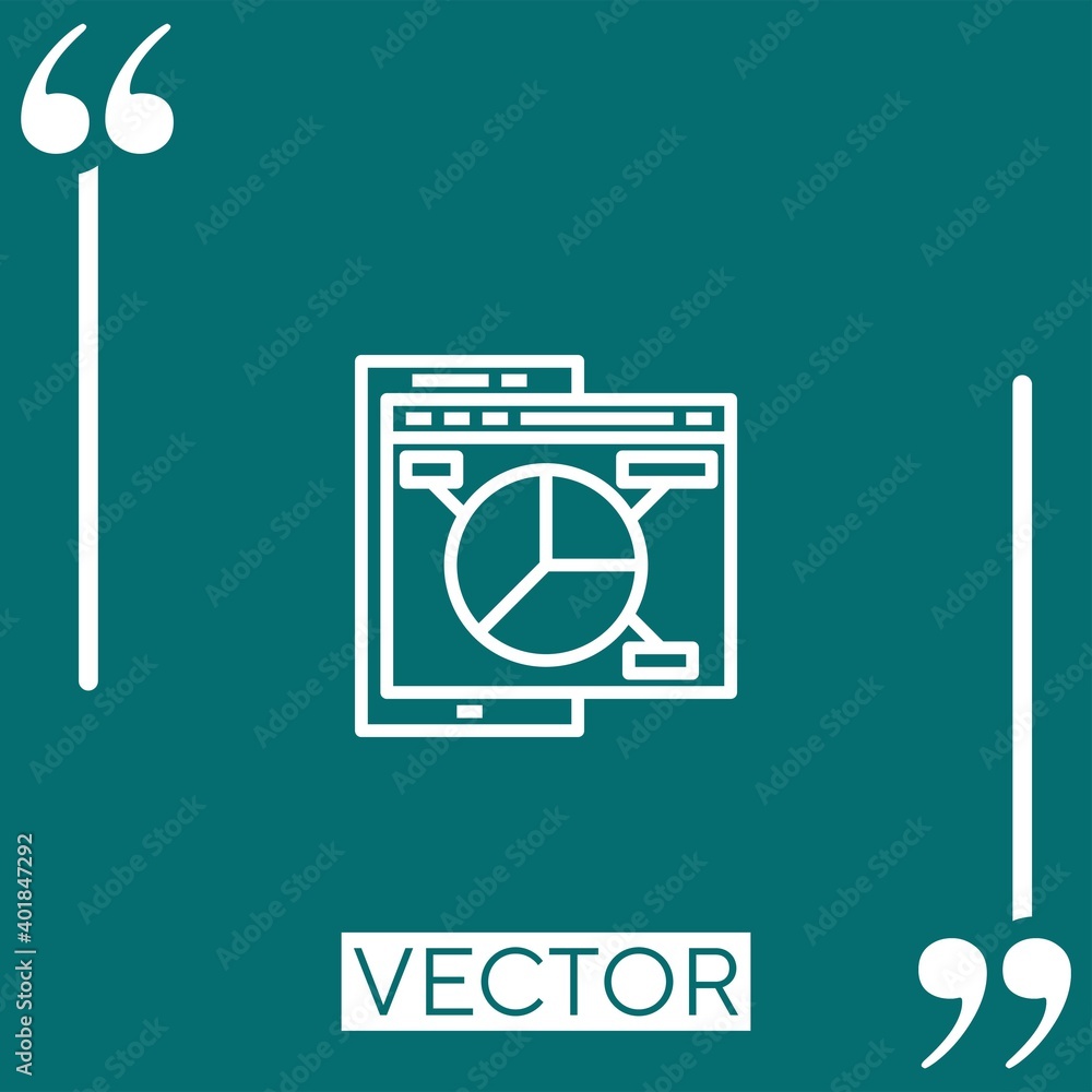 Poster stats vector icon linear icon. editable stroked line