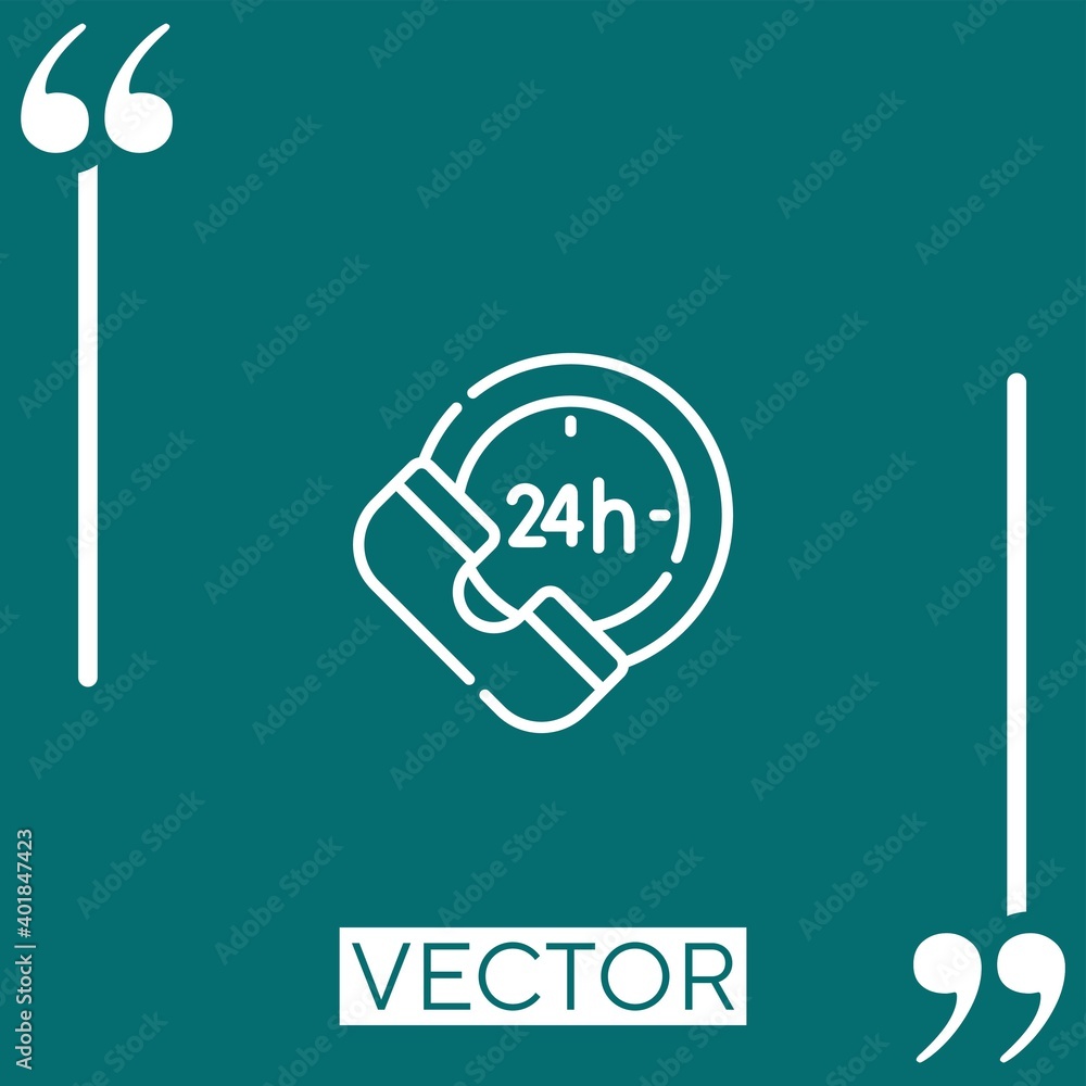 Poster hours vector icon linear icon. editable stroked line