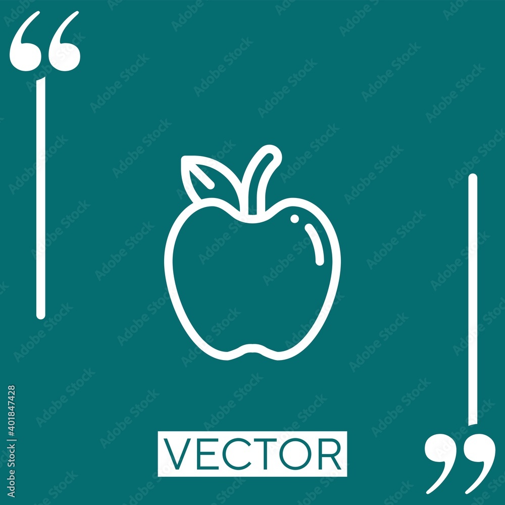 Poster apple vector icon linear icon. editable stroked line