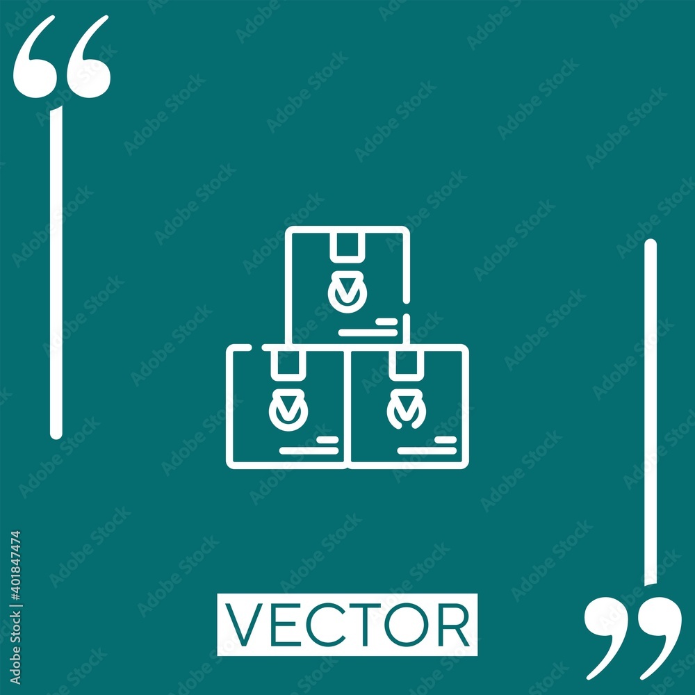 Poster boxes vector icon linear icon. editable stroked line