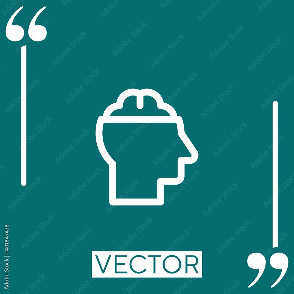 Poster brain vector icon linear icon. editable stroked line