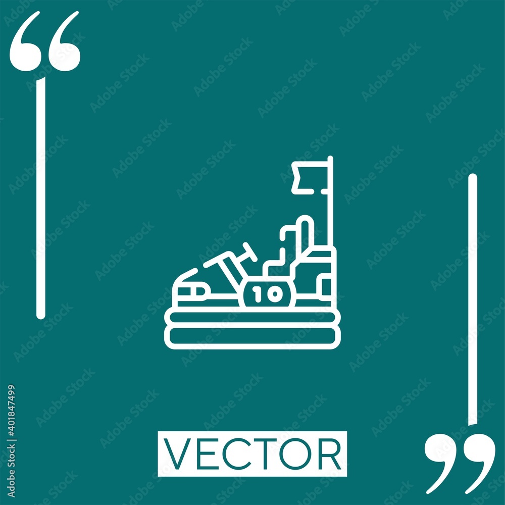 Poster bumper car vector icon linear icon. editable stroked line