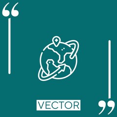 worldwide vector icon Linear icon. Editable stroked line