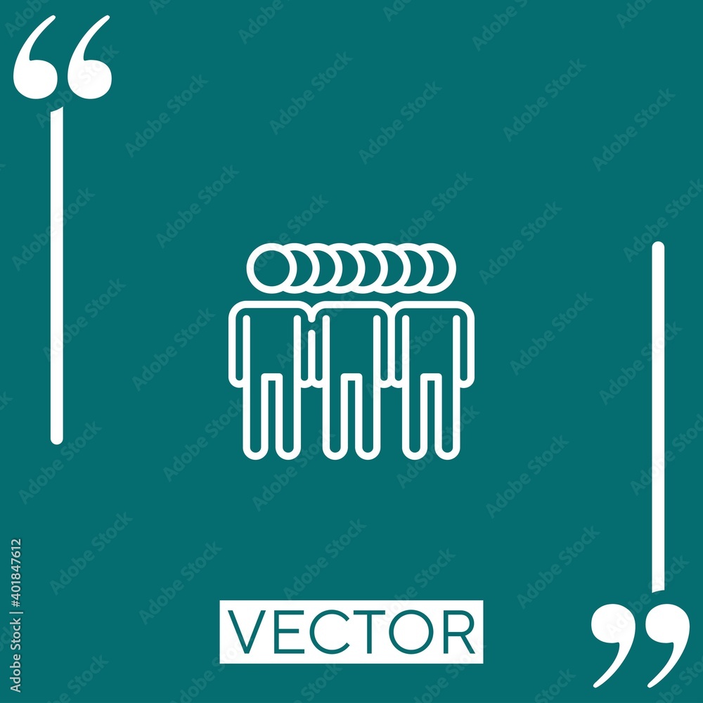Poster crowd vector icon linear icon. editable stroked line