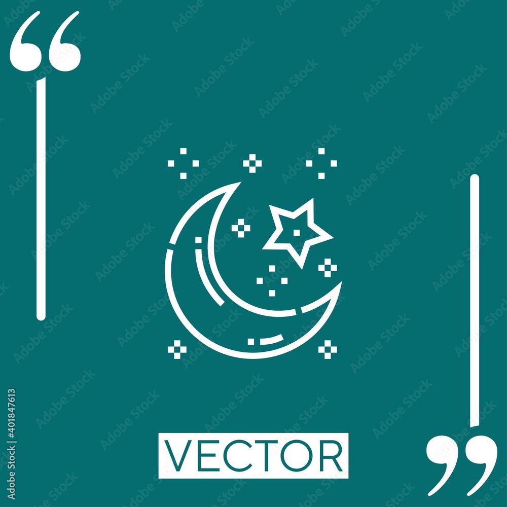 Poster crescent moon vector icon linear icon. editable stroked line