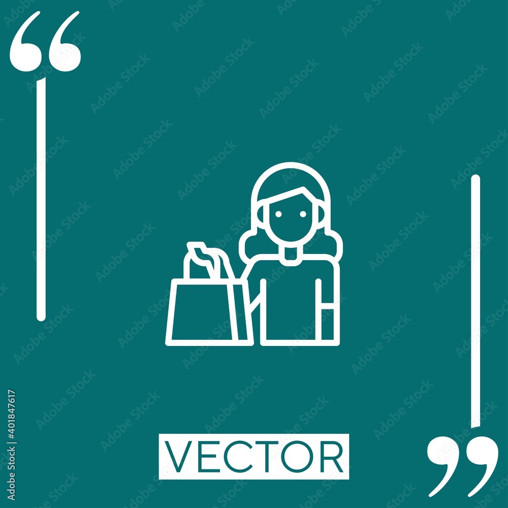 Poster customer vector icon linear icon. editable stroked line