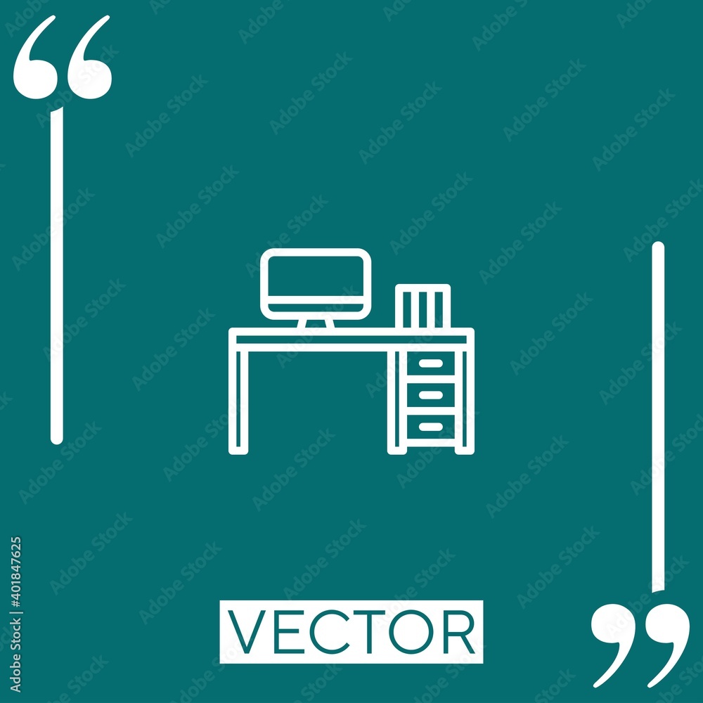 Poster desk vector icon linear icon. editable stroked line