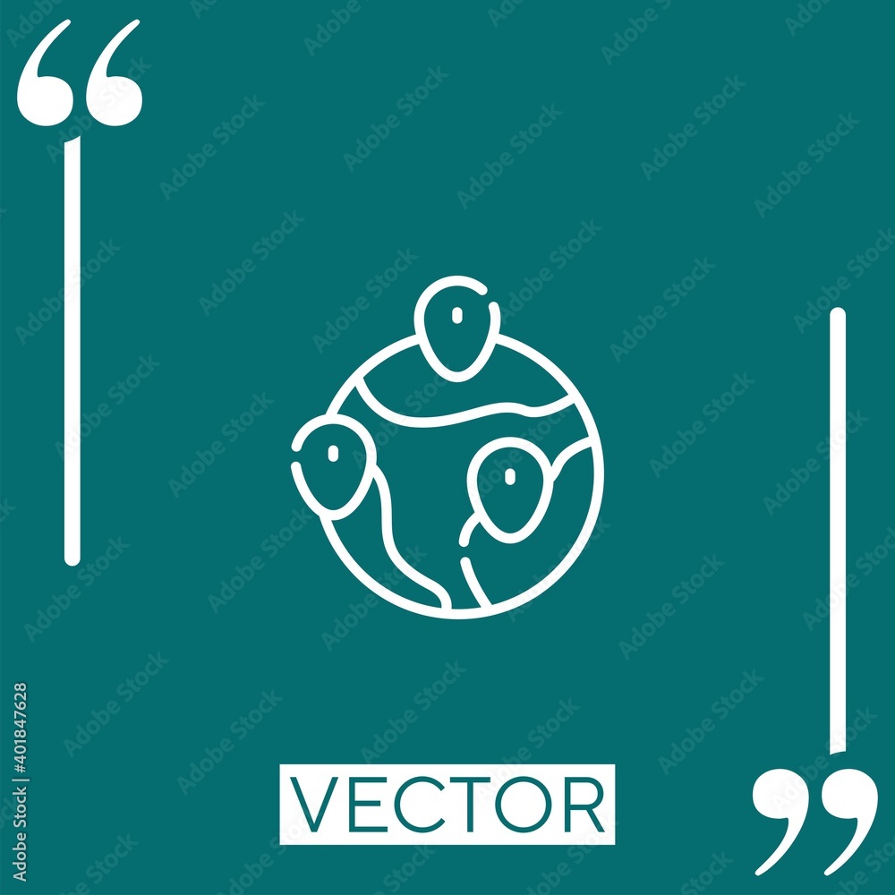 Poster destination vector icon linear icon. editable stroked line