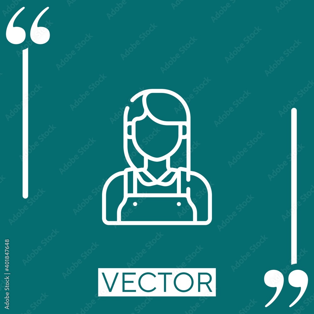 Poster farmer vector icon linear icon. editable stroked line