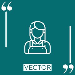 farmer vector icon Linear icon. Editable stroked line
