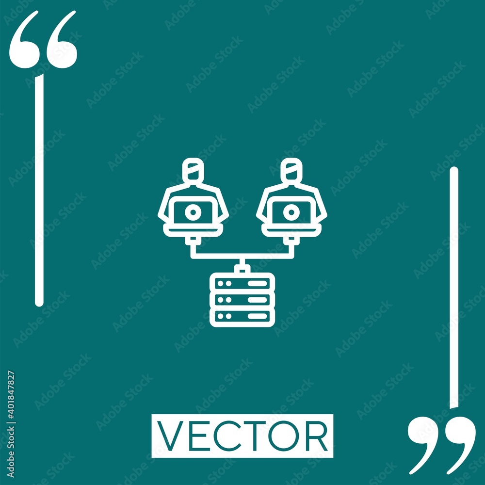 Aufkleber network vector icon linear icon. editable stroked line