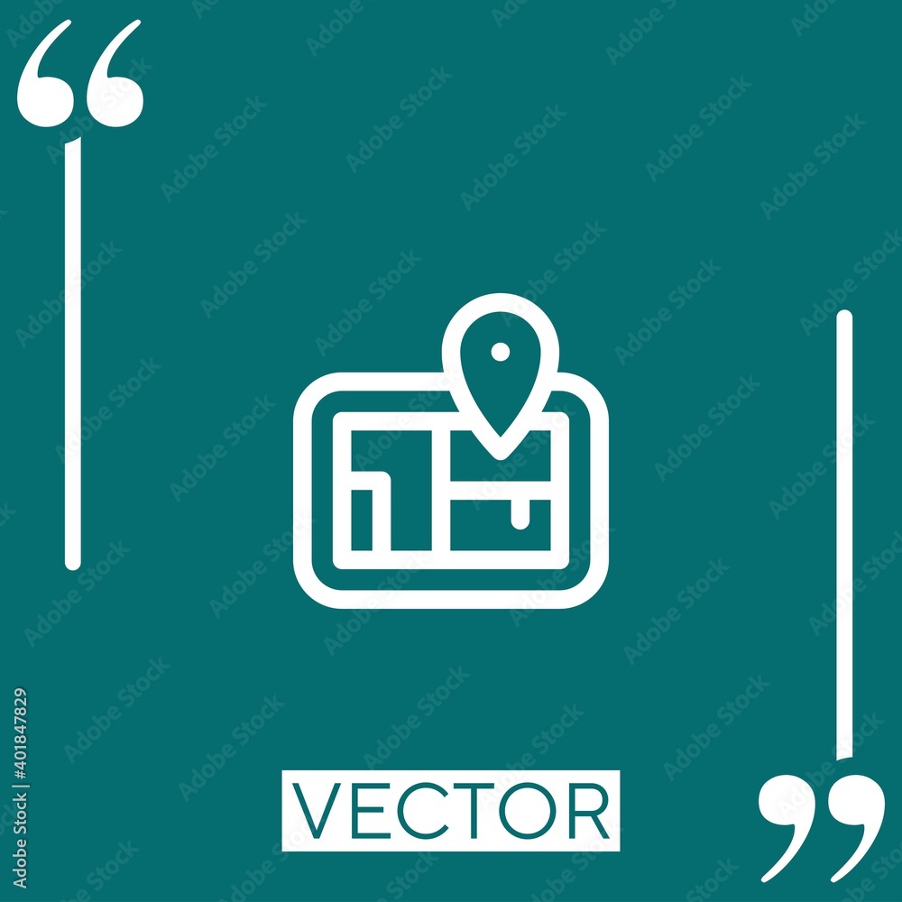 Poster navigation vector icon linear icon. editable stroked line