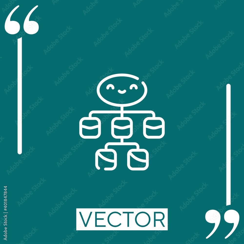 Aufkleber organization chart vector icon linear icon. editable stroked line