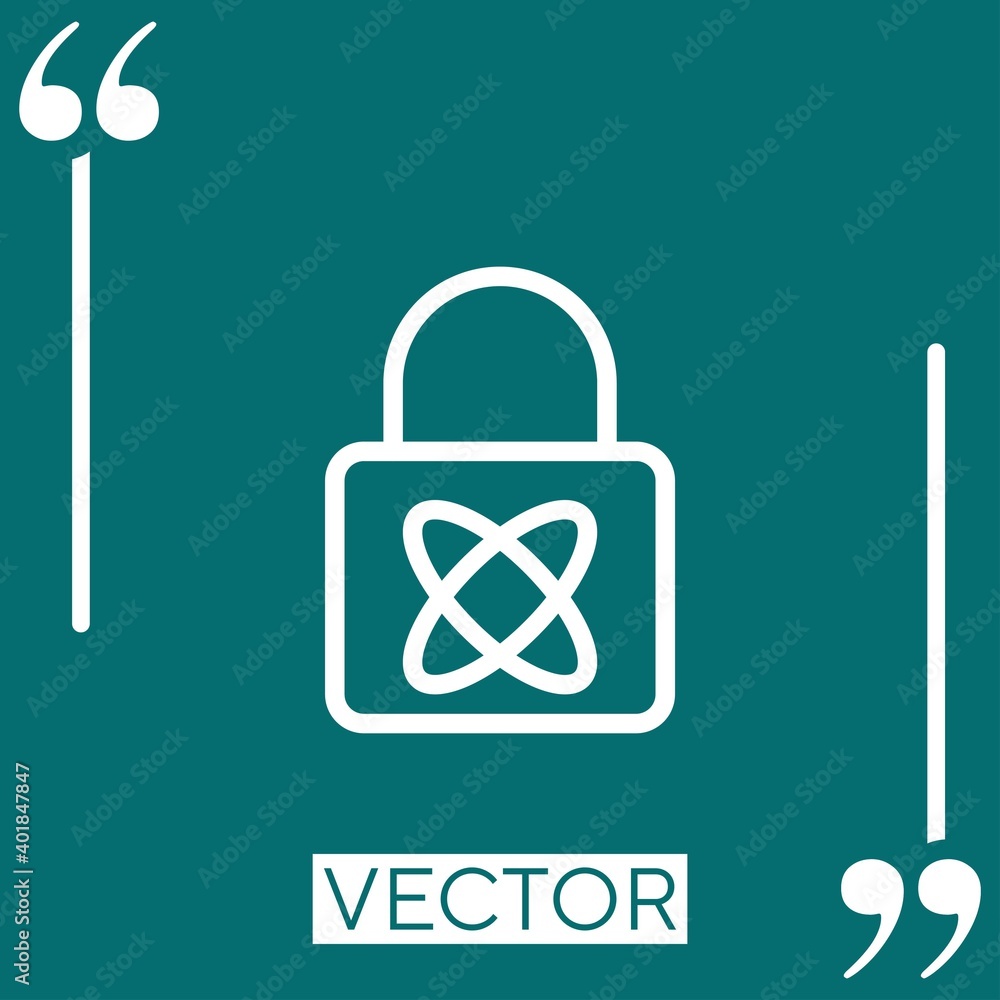 Poster padlock vector icon linear icon. editable stroked line
