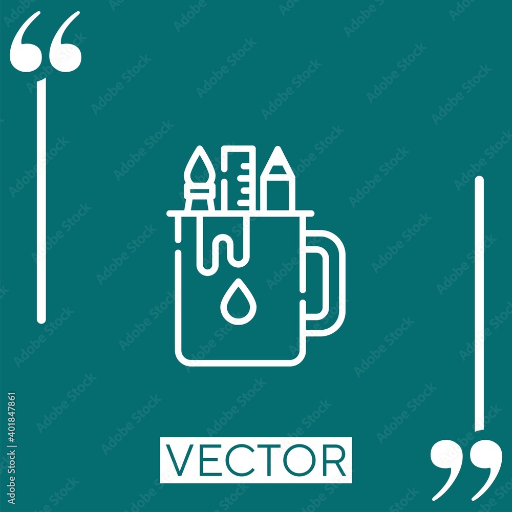 Poster pencil case vector icon linear icon. editable stroked line