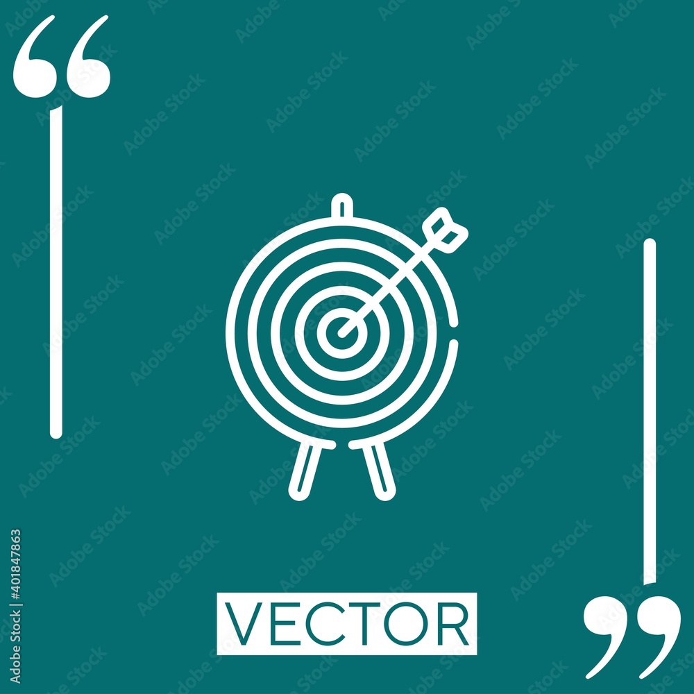 Poster target linear icon. editable stroke line