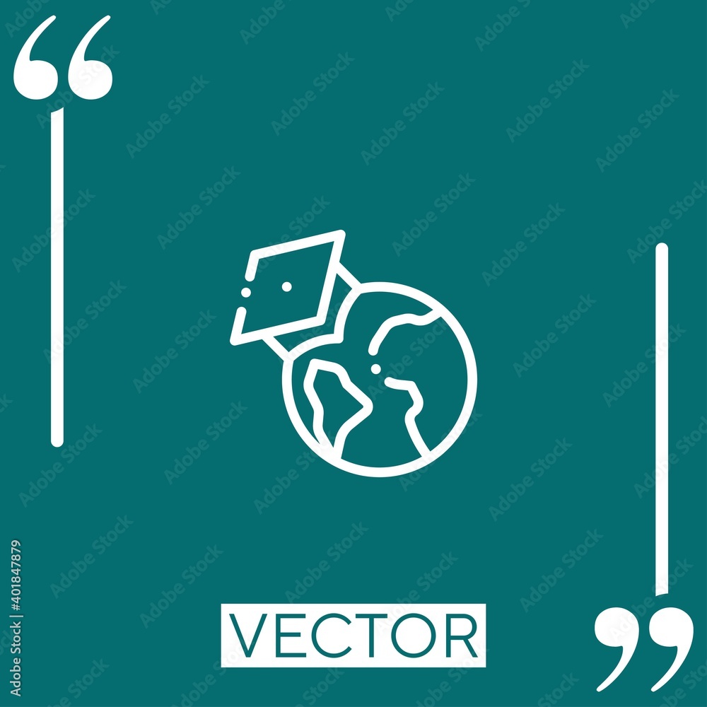 Poster earth globe vector icon linear icon. editable stroked line