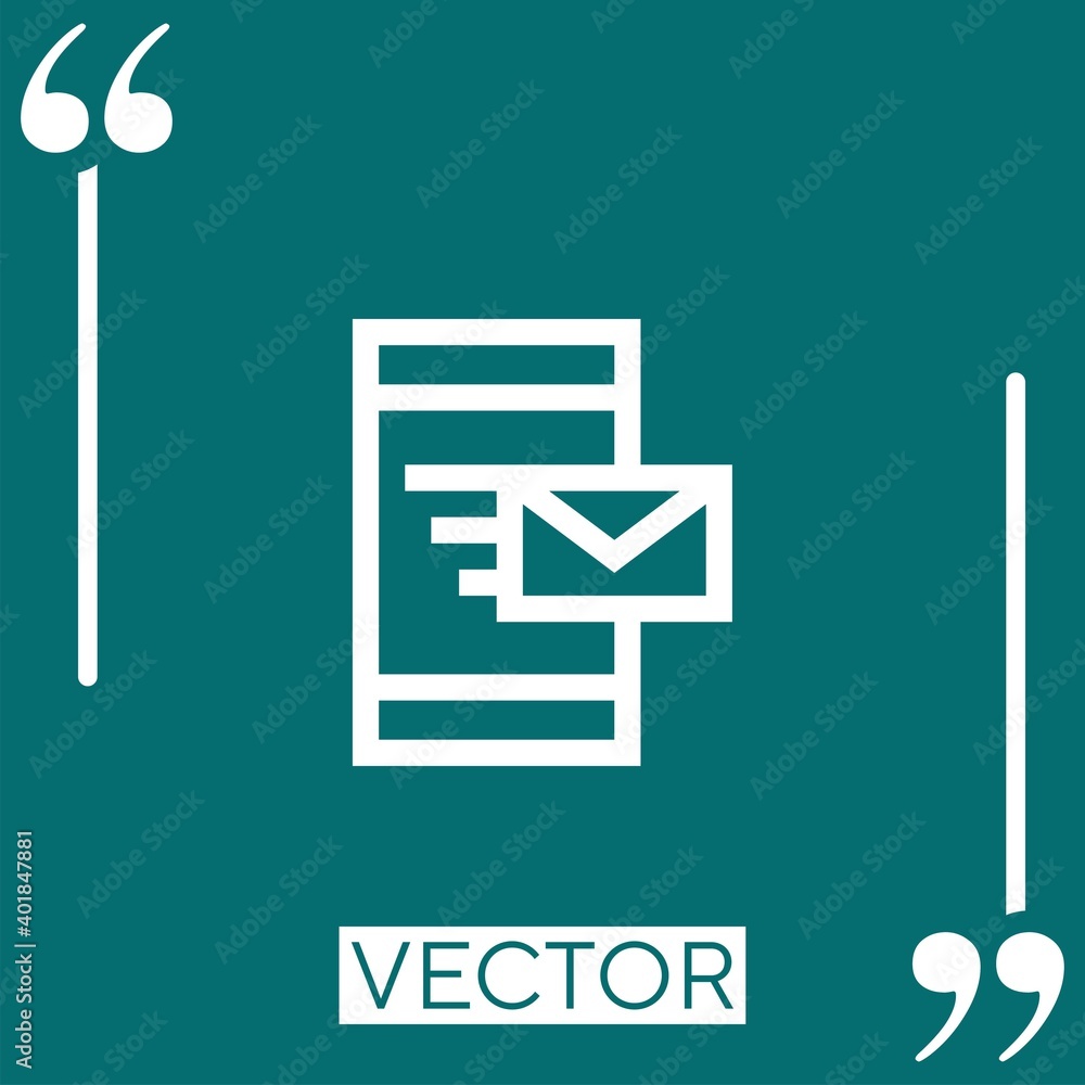 Poster email vector icon linear icon. editable stroked line