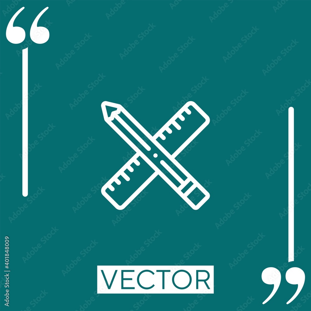 Poster measure vector icon linear icon. editable stroked line