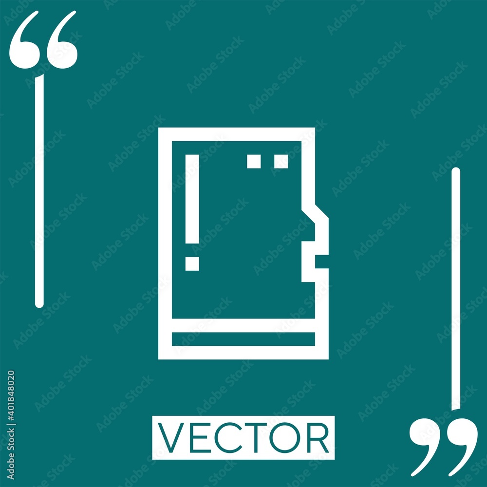 Poster memory card vector icon linear icon. editable stroked line