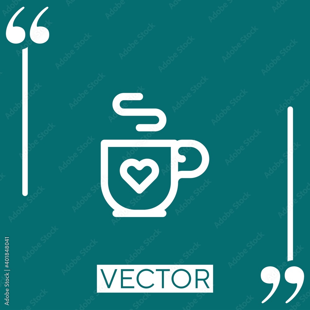 Poster mug vector icon linear icon. editable stroked line