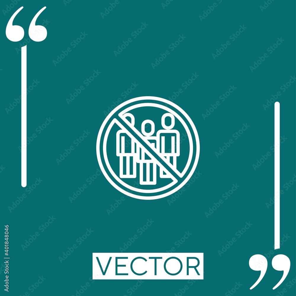 Poster no group vector icon linear icon. editable stroked line