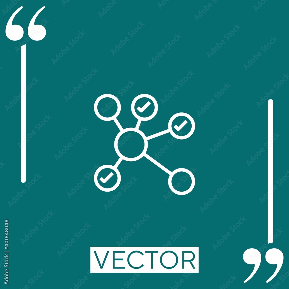 Poster nodes vector icon Linear icon. Editable stroked line