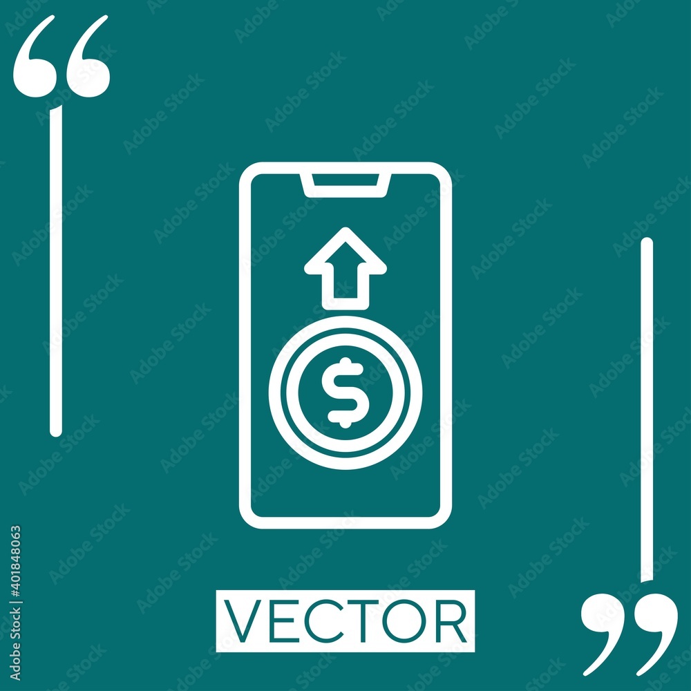 Poster online banking vector icon linear icon. editable stroked line