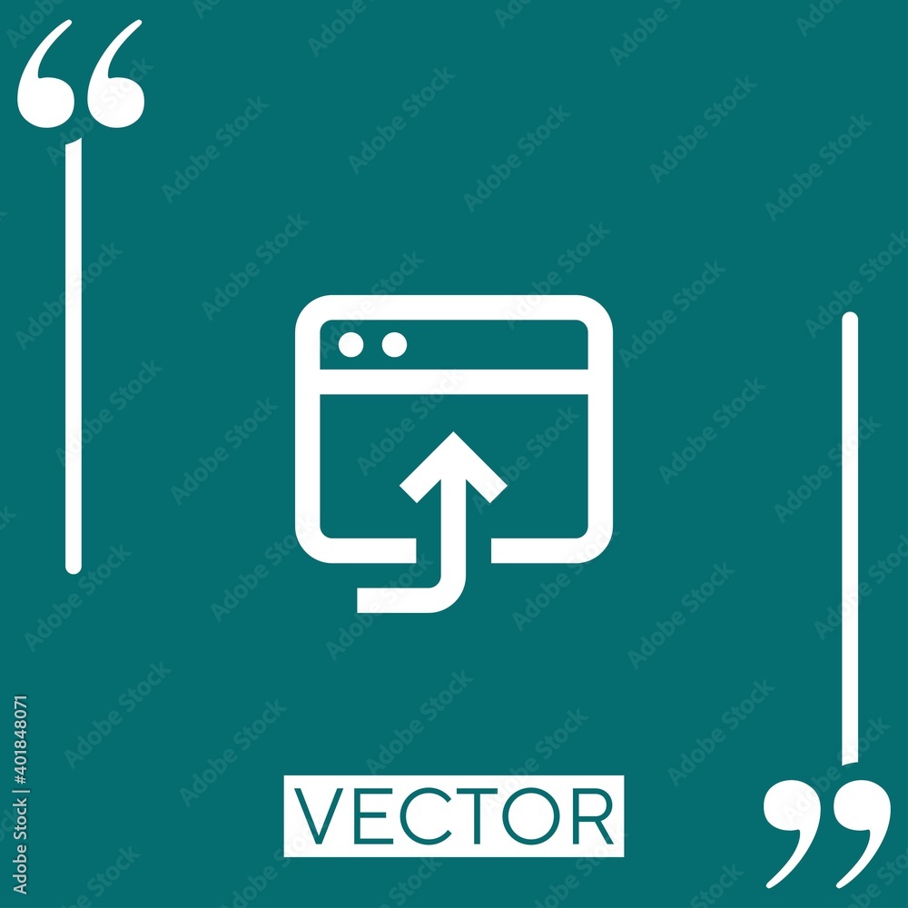 Poster open in browser vector icon linear icon. editable stroked line