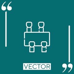 meeting vector icon Linear icon. Editable stroked line