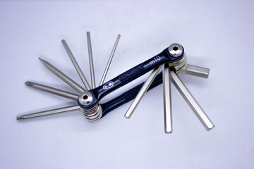 Bike repair tool hex key isolated. 