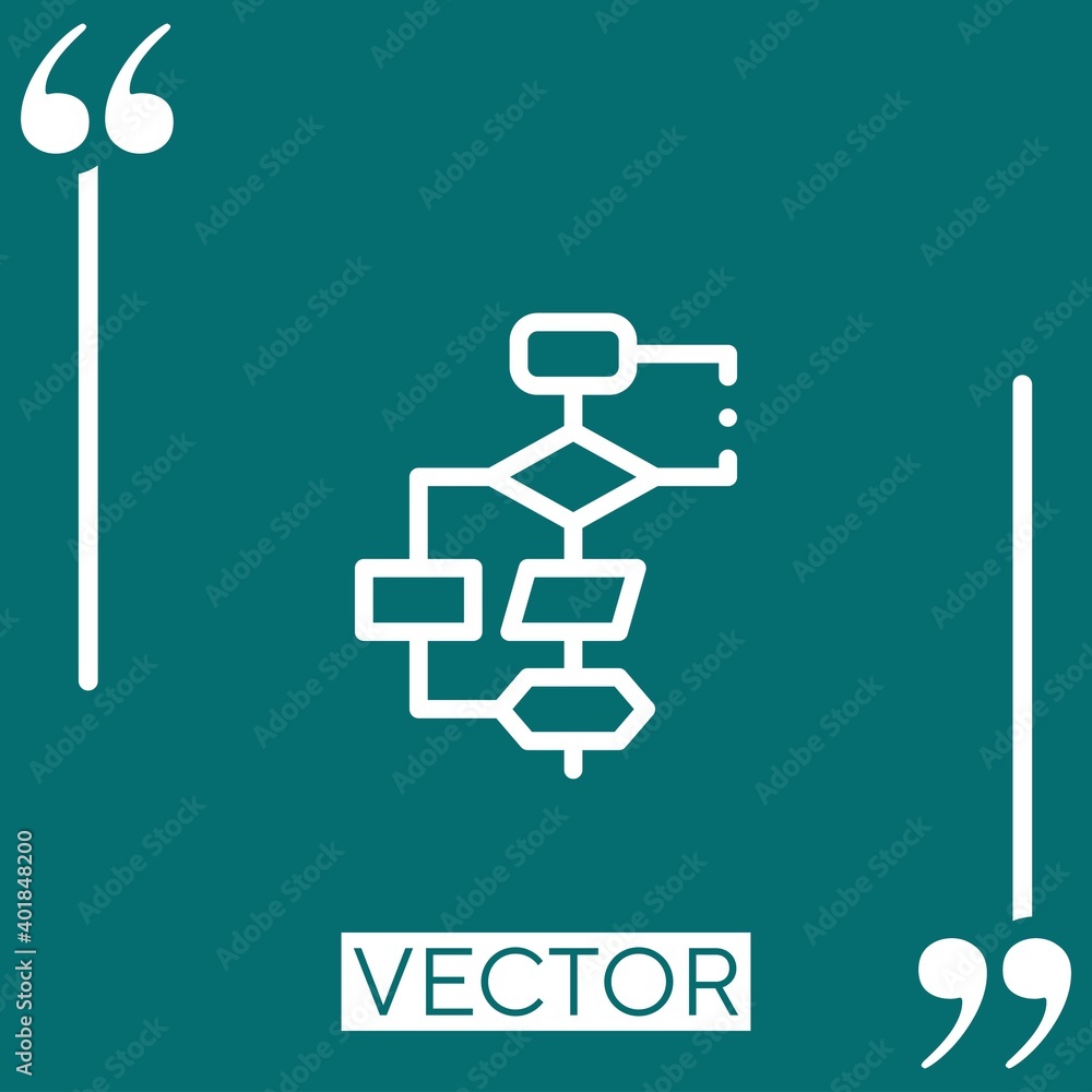 Poster algorithm vector icon linear icon. editable stroked line