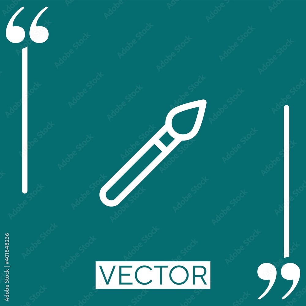 Poster brush vector icon linear icon. editable stroked line
