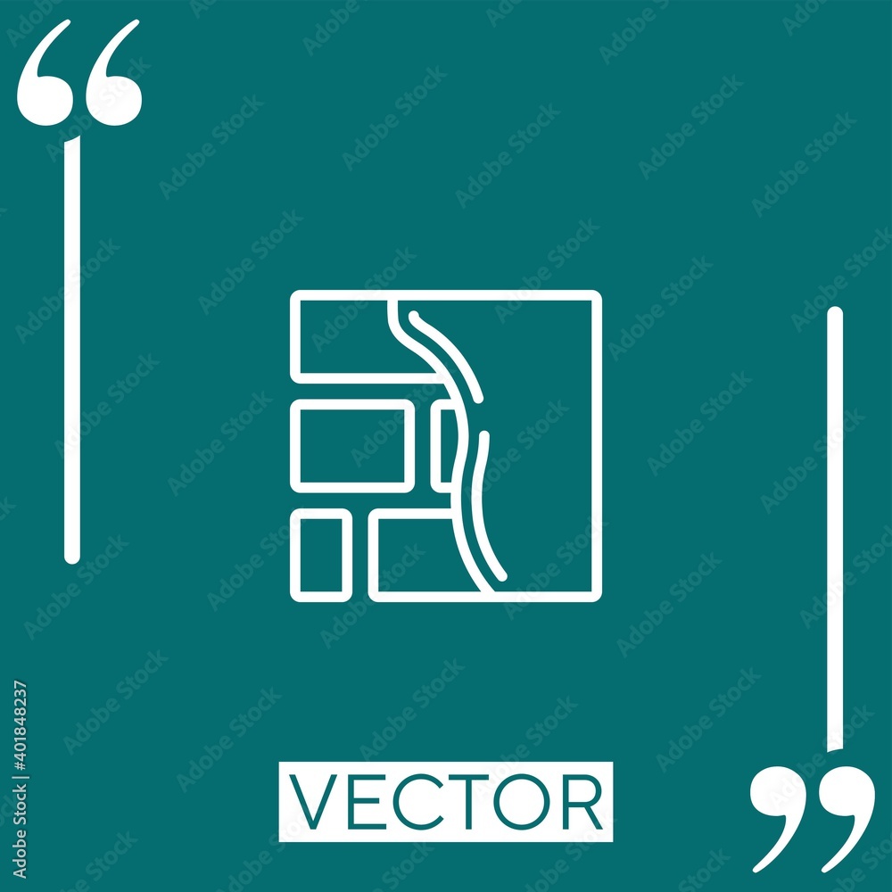 Poster brickwall vector icon linear icon. editable stroked line