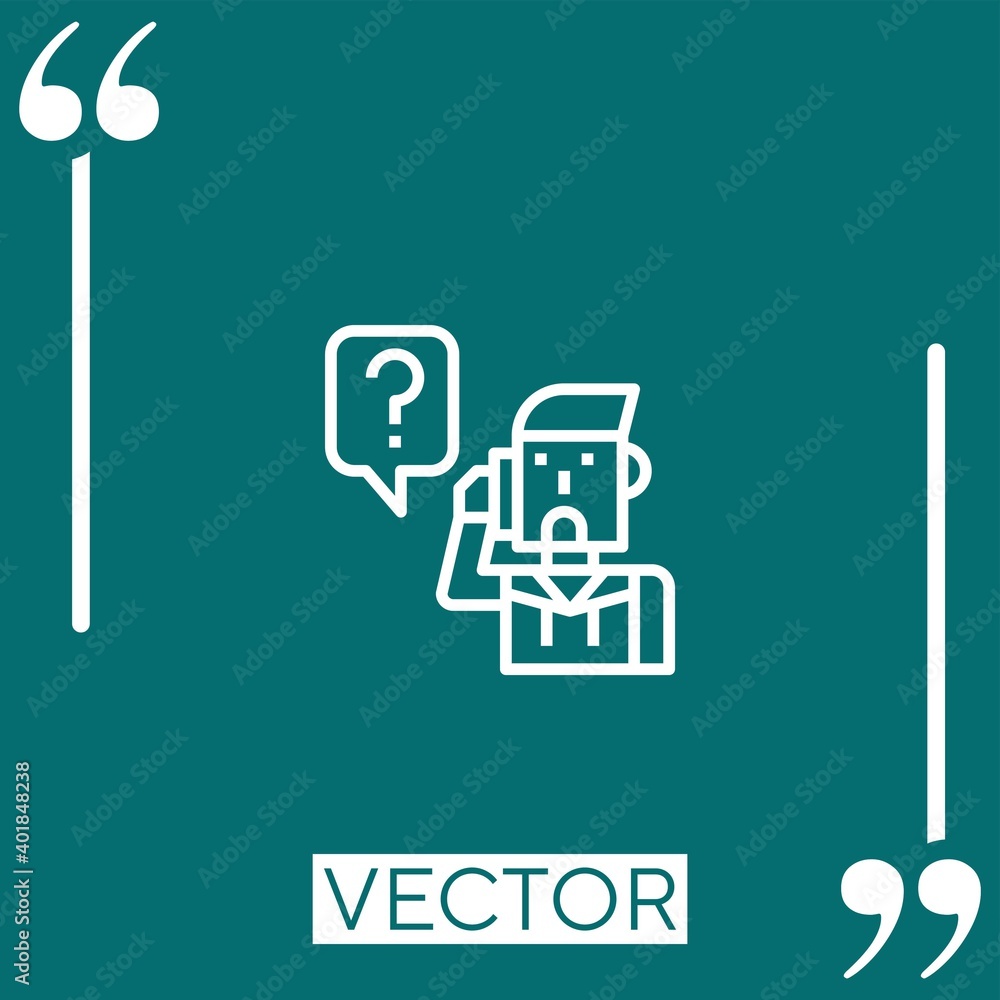 Poster call vector icon linear icon. editable stroked line