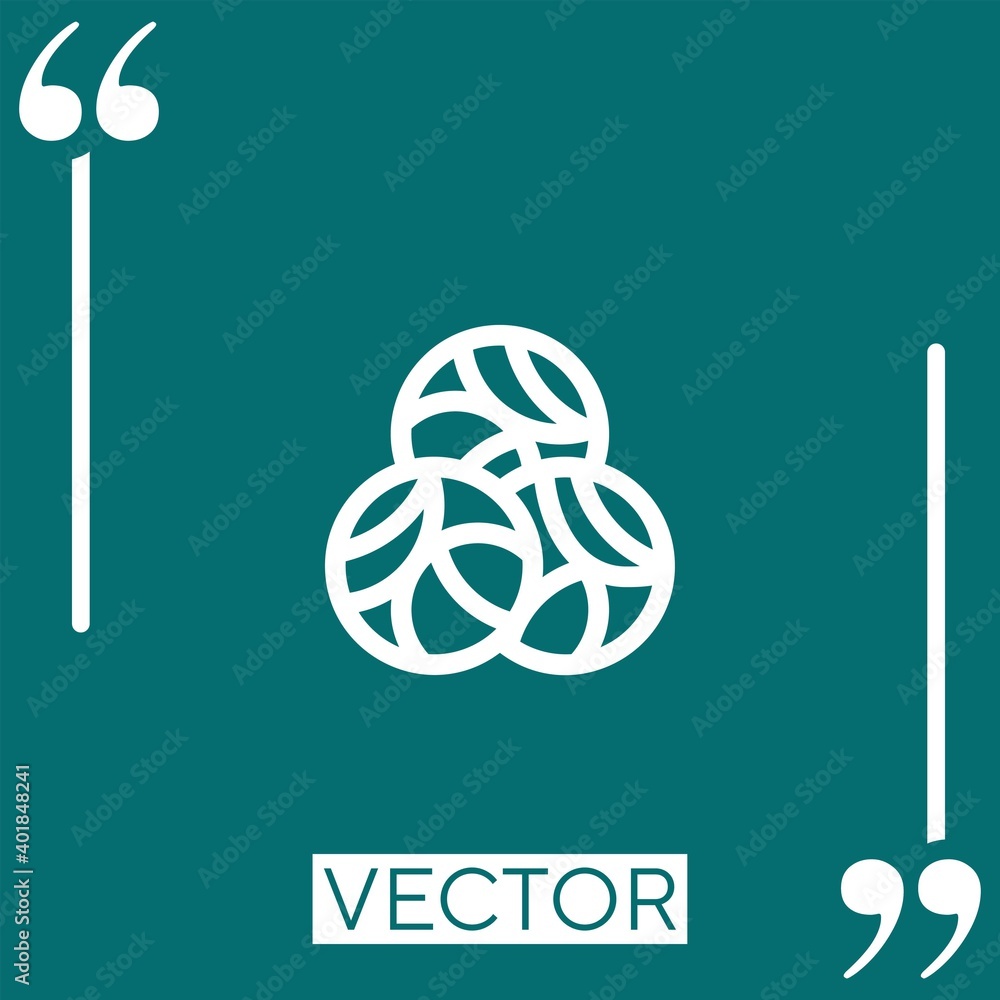 Poster brussel sprouts vector icon linear icon. editable stroked line