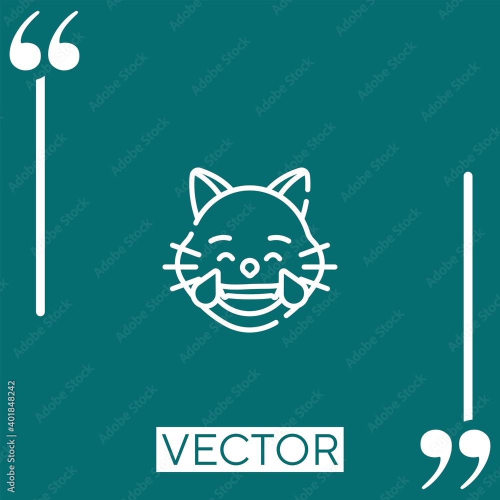 Poster cat vector icon linear icon. editable stroked line