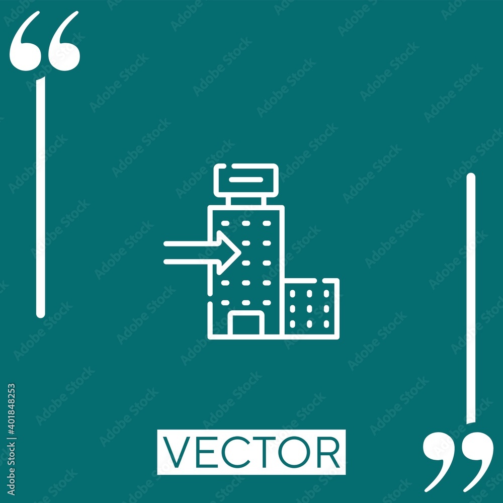 Poster check in vector icon linear icon. editable stroked line