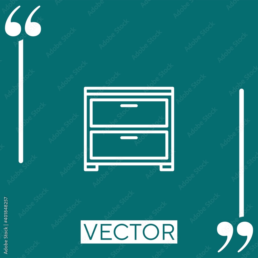 Poster chest of drawers vector icon linear icon. editable stroked line