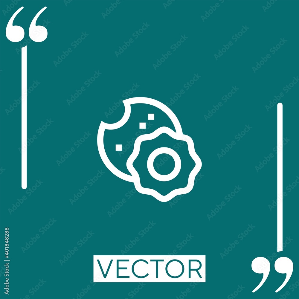Aufkleber cookie vector icon linear icon. editable stroked line