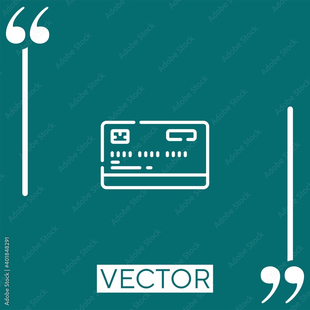 Poster credit card vector icon linear icon. editable stroked line