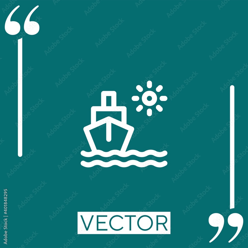 Poster cruise vector icon linear icon. editable stroked line