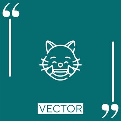 cat   vector icon Linear icon. Editable stroked line